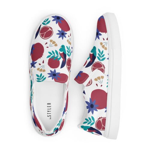 Women’s slip-on shoes pomegranates flowers